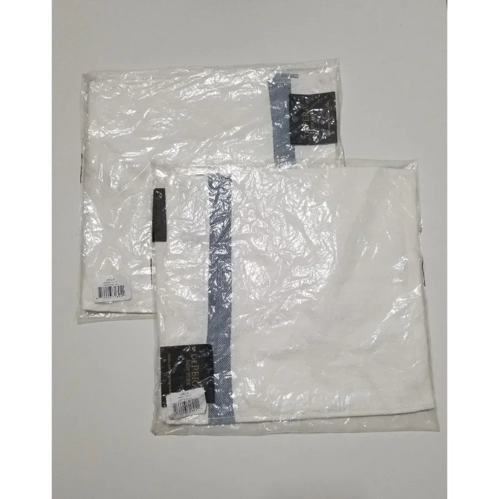 DEPERA HOME‎ Unique 4 Pack Turkish Cotton Wash Towels In Blue/White - Size 12X12